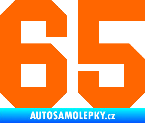 Samolepka Startovní číslo 65 Fluorescentní oranžová