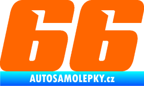 Samolepka Startovní číslo 66 typ 6 Fluorescentní oranžová