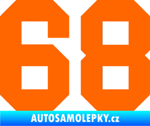 Samolepka Startovní číslo 68 Fluorescentní oranžová