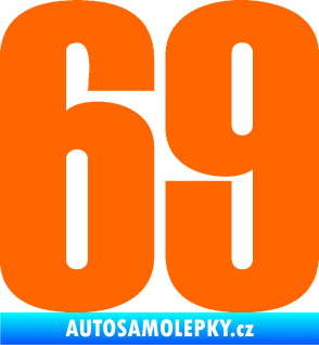 Samolepka Startovní číslo 69 typ 2        Fluorescentní oranžová