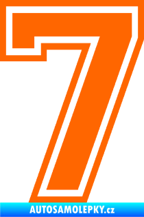 Samolepka Startovní číslo 7 typ 4 Fluorescentní oranžová