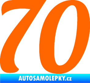 Samolepka Startovní číslo 70 typ 3  Fluorescentní oranžová
