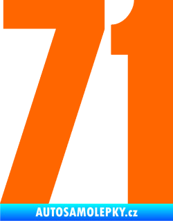Samolepka Startovní číslo 71 typ 2  Fluorescentní oranžová