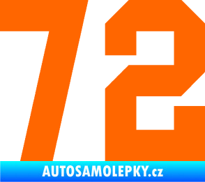 Samolepka Startovní číslo 72 Fluorescentní oranžová