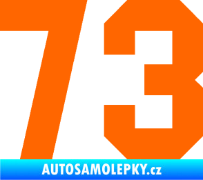 Samolepka Startovní číslo 73 Fluorescentní oranžová