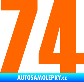 Samolepka Startovní číslo 74 typ 2     Fluorescentní oranžová