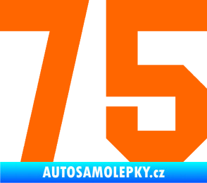 Samolepka Startovní číslo 75 Fluorescentní oranžová