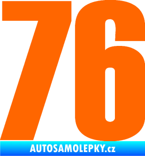 Samolepka Startovní číslo 76 typ 2       Fluorescentní oranžová