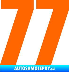 Samolepka Startovní číslo 77 typ 2        Fluorescentní oranžová