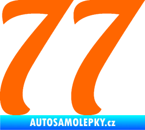 Samolepka Startovní číslo 77 typ 3   Fluorescentní oranžová