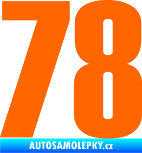 Samolepka Startovní číslo 78 typ 2         Fluorescentní oranžová