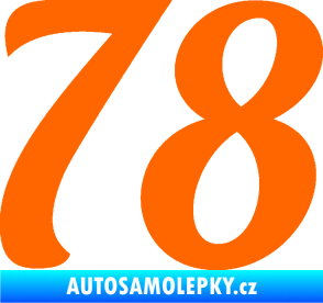 Samolepka Startovní číslo 78 typ 3   Fluorescentní oranžová