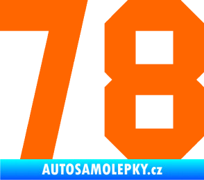 Samolepka Startovní číslo 78 Fluorescentní oranžová