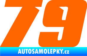 Samolepka Startovní číslo 79 typ 6 Fluorescentní oranžová