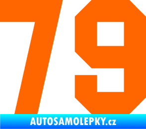 Samolepka Startovní číslo 79 Fluorescentní oranžová