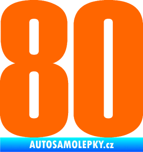Samolepka Startovní číslo 80 typ 2           Fluorescentní oranžová