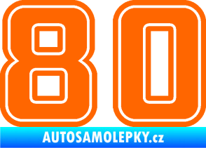 Samolepka Startovní číslo 80 typ 5 Fluorescentní oranžová