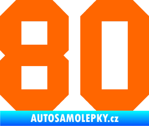 Samolepka Startovní číslo 80 Fluorescentní oranžová