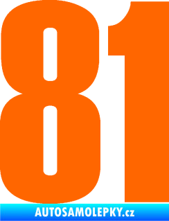 Samolepka Startovní číslo 81 typ 2 Fluorescentní oranžová