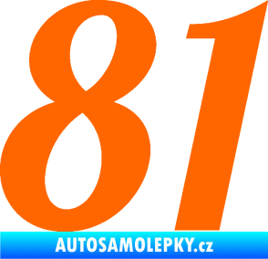 Samolepka Startovní číslo 81 typ 3   Fluorescentní oranžová