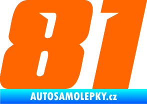 Samolepka Startovní číslo 81 typ 6 Fluorescentní oranžová