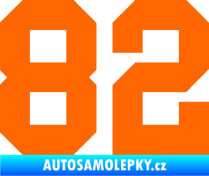 Samolepka Startovní číslo 82 Fluorescentní oranžová