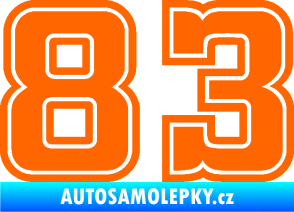 Samolepka Startovní číslo 83 typ 5 Fluorescentní oranžová