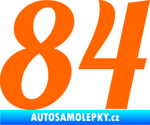 Samolepka Startovní číslo 84 typ 3  Fluorescentní oranžová