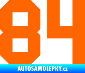 Samolepka Startovní číslo 84 Fluorescentní oranžová