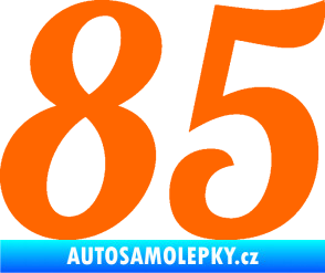 Samolepka Startovní číslo 85 typ 3   Fluorescentní oranžová