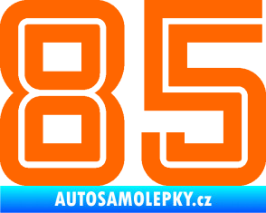 Samolepka Startovní číslo 85 typ 7 Fluorescentní oranžová