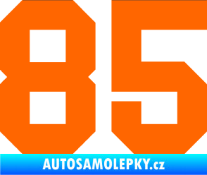 Samolepka Startovní číslo 85 Fluorescentní oranžová