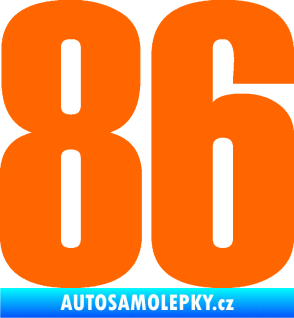 Samolepka Startovní číslo 86 typ 2      Fluorescentní oranžová