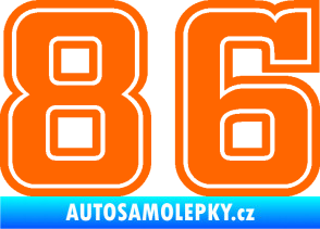 Samolepka Startovní číslo 86 typ 5 Fluorescentní oranžová