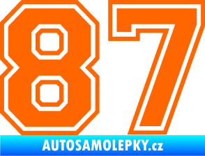 Samolepka Startovní číslo 87 typ 4 Fluorescentní oranžová