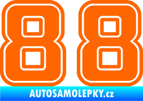 Samolepka Startovní číslo 88 typ 5 Fluorescentní oranžová