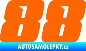 Samolepka Startovní číslo 88 typ 6 Fluorescentní oranžová