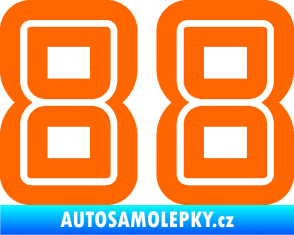 Samolepka Startovní číslo 88 typ 7 Fluorescentní oranžová