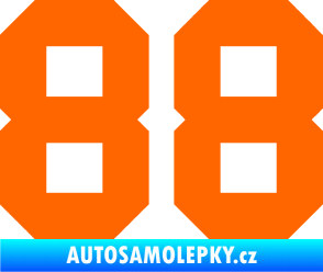 Samolepka Startovní číslo 88 Fluorescentní oranžová