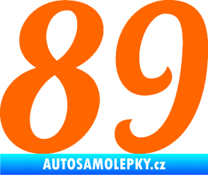Samolepka Startovní číslo 89 typ 3  Fluorescentní oranžová