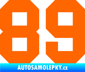 Samolepka Startovní číslo 89 Fluorescentní oranžová