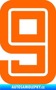 Samolepka Startovní číslo 9 typ 7 Fluorescentní oranžová