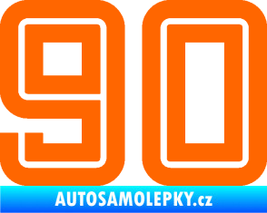 Samolepka Startovní číslo 90 typ 7 Fluorescentní oranžová