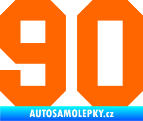 Samolepka Startovní číslo 90 Fluorescentní oranžová