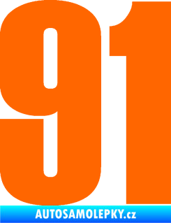 Samolepka Startovní číslo 91 typ 2 Fluorescentní oranžová