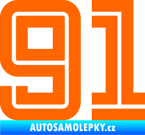 Samolepka Startovní číslo 91 typ 7 Fluorescentní oranžová
