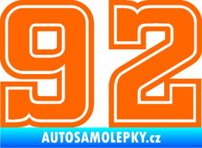 Samolepka Startovní číslo 92 typ 5 Fluorescentní oranžová