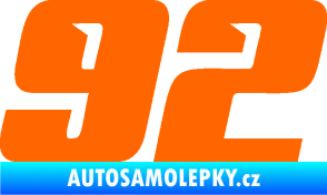 Samolepka Startovní číslo 92 typ 6 Fluorescentní oranžová