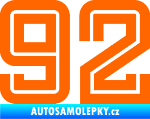 Samolepka Startovní číslo 92 typ 7 Fluorescentní oranžová