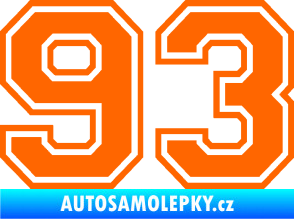 Samolepka Startovní číslo 93 typ 4 Fluorescentní oranžová